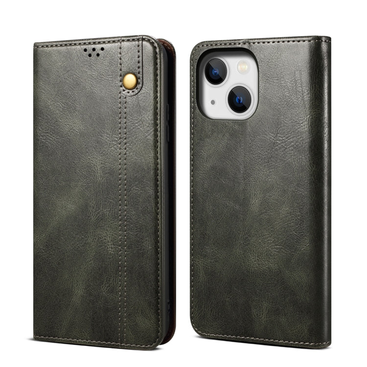 Custodia in pelle a vibrazione orizzontale con texture Crazy Horse in cera semplice, For iPhone 14, For iPhone 14 Plus, For iPhone 14 Pro, For iPhone 14 Pro Max
