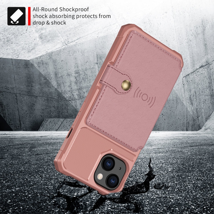 Custodia portafoglio in pelle per iPhone 14 con magnete