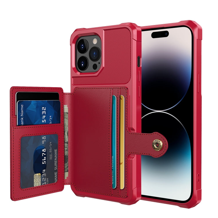 Custodia portafoglio in pelle per iPhone 14 con magnete