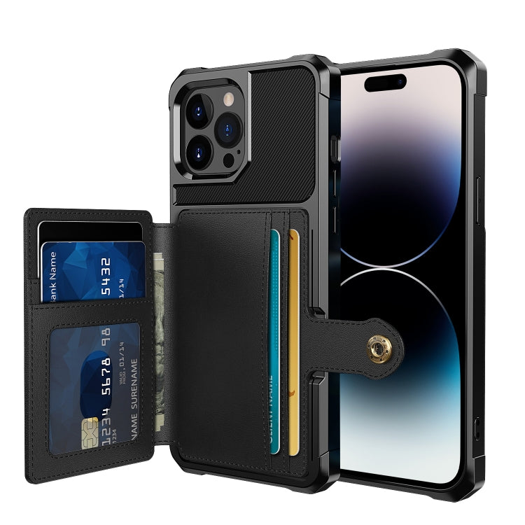 Custodia portafoglio in pelle per iPhone 14 con magnete