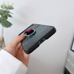 Custodia per cellulare in vera pelle di coccodrillo con anello, For Samsung Galaxy Z Flip4