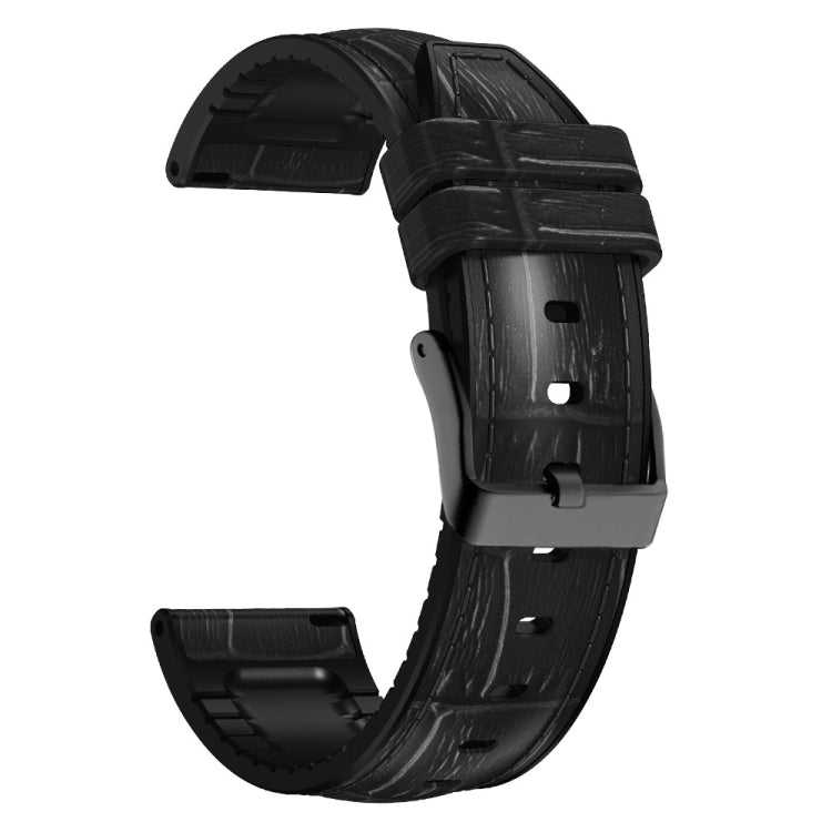 Per Huawei Watch GT3 Pro 46mm Cinturino in pelle di silicone con struttura in giuntura di bambù