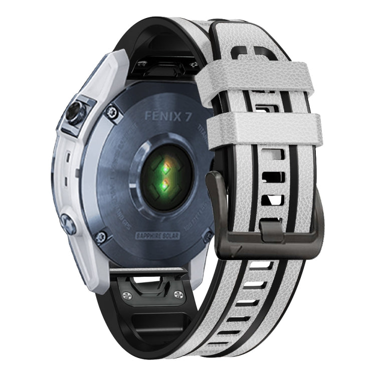 Per cinturino Garmin Fenix 7X in silicone + cinturino a sgancio rapido in pelle
