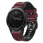 Per cinturino Garmin Fenix 7X in silicone + cinturino a sgancio rapido in pelle