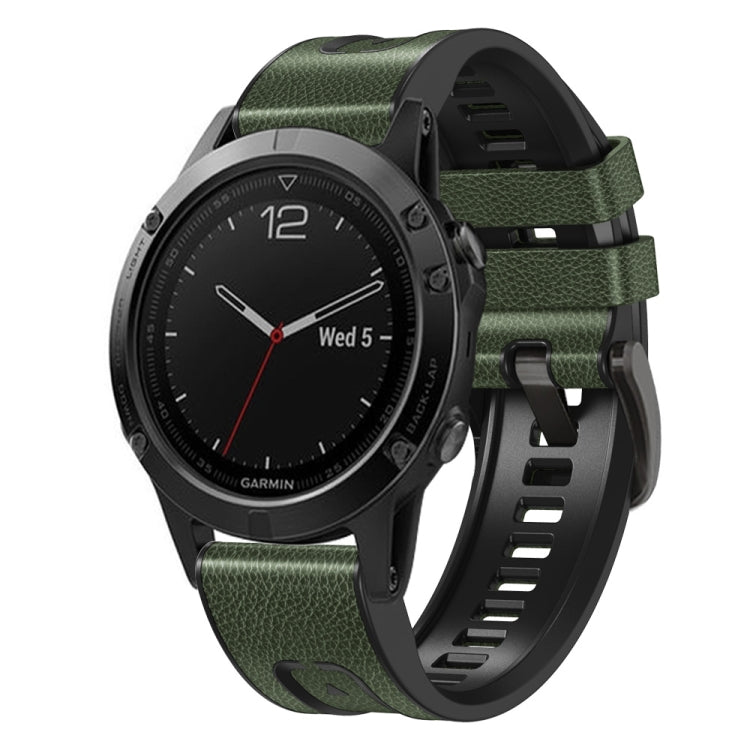 Per cinturino Garmin Fenix 7X in silicone + cinturino a sgancio rapido in pelle