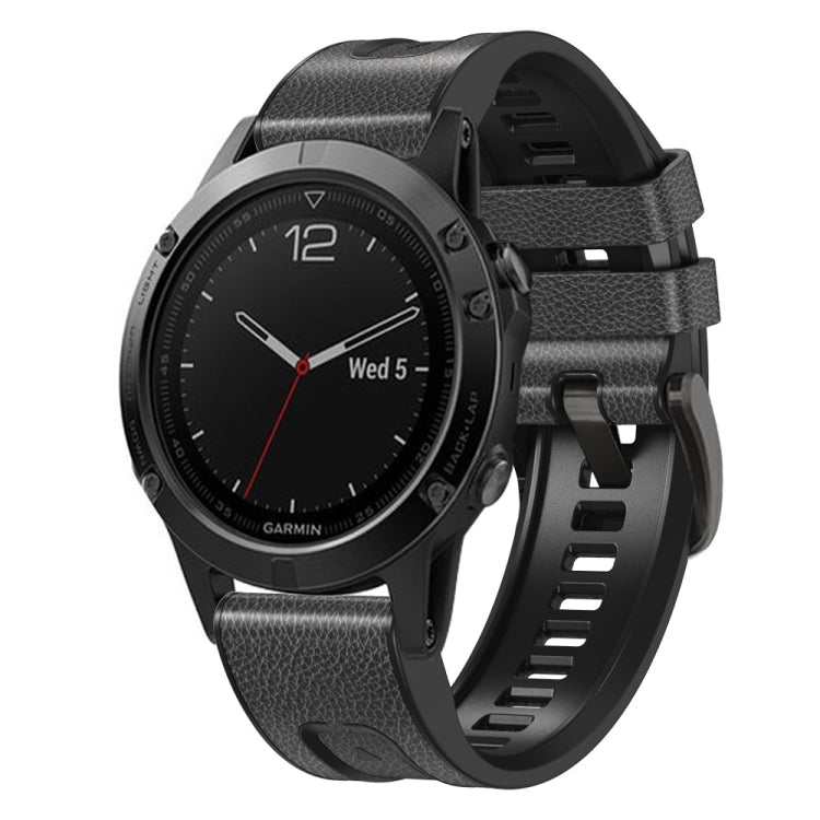 Per cinturino Garmin Fenix 7X in silicone + cinturino a sgancio rapido in pelle