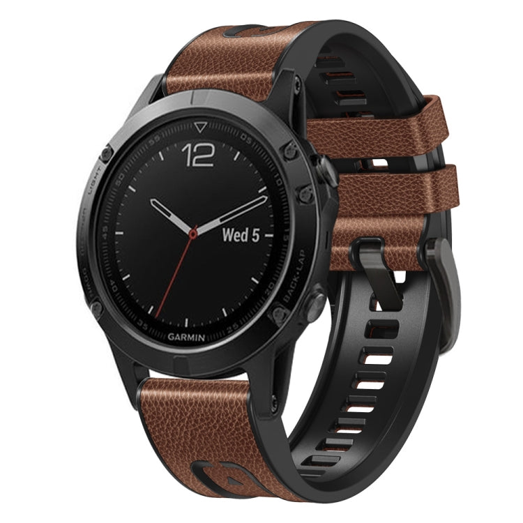 Per cinturino Garmin Fenix 7X in silicone + cinturino a sgancio rapido in pelle