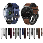 Per cinturino Garmin Fenix 7X in silicone + cinturino a sgancio rapido in pelle