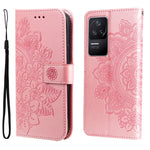 Custodia in pelle goffrata con fiori a 7 petali, For Xiaomi Redmi K40S / Poco F4, For Xiaomi Redmi Note 11T Pro/Poco X4 GT