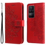 Custodia in pelle goffrata con fiori a 7 petali, For Xiaomi Redmi K40S / Poco F4, For Xiaomi Redmi Note 11T Pro/Poco X4 GT
