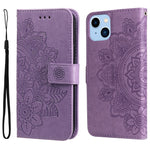 Custodia portafoglio in pelle goffrata per iPhone 14 Plus