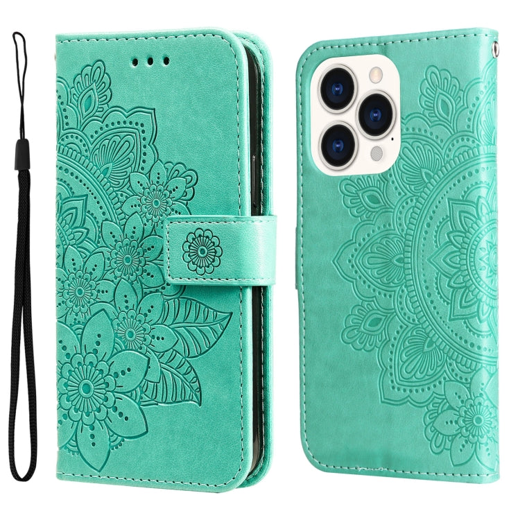 Custodia portafoglio in pelle goffrata per iPhone 14 Plus