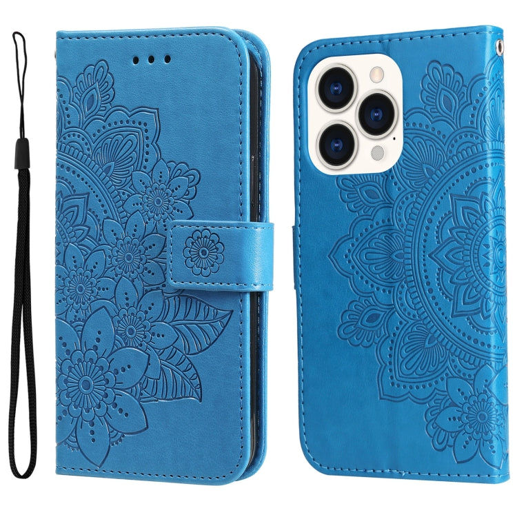 Custodia portafoglio in pelle goffrata per iPhone 14 Plus