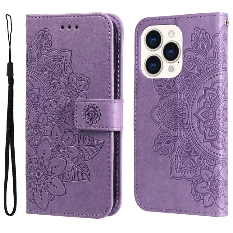 Custodia portafoglio in pelle goffrata per iPhone 14 Plus