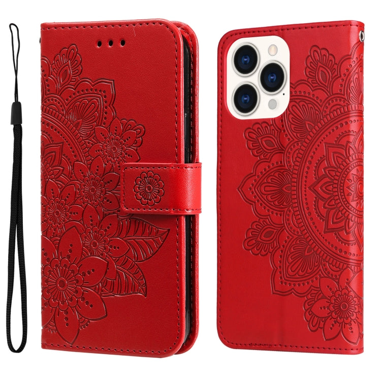 Custodia portafoglio in pelle goffrata per iPhone 14 Plus
