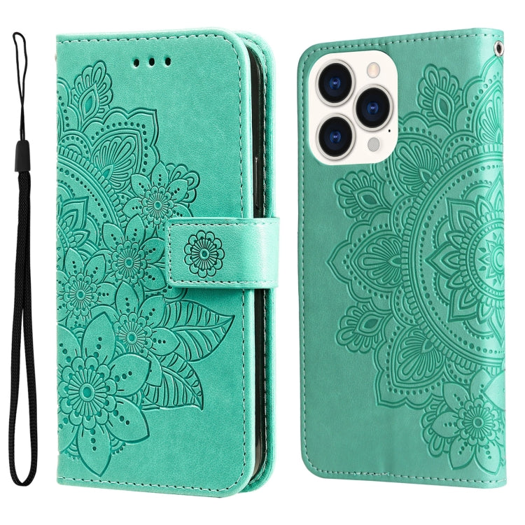 Custodia portafoglio in pelle goffrata per iPhone 14 Plus