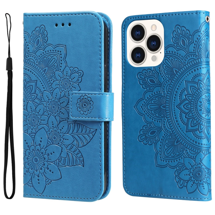 Custodia portafoglio in pelle goffrata per iPhone 14 Plus