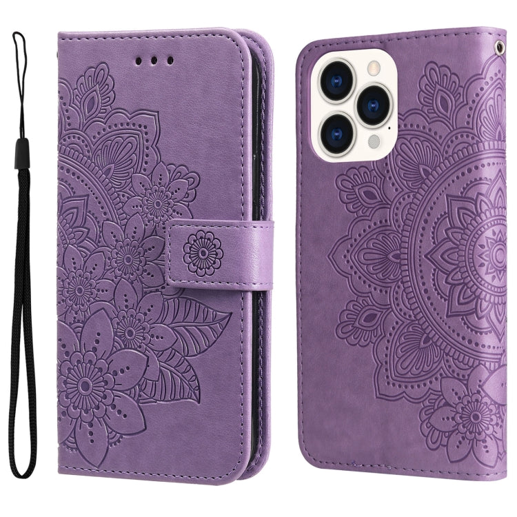 Custodia portafoglio in pelle goffrata per iPhone 14 Plus