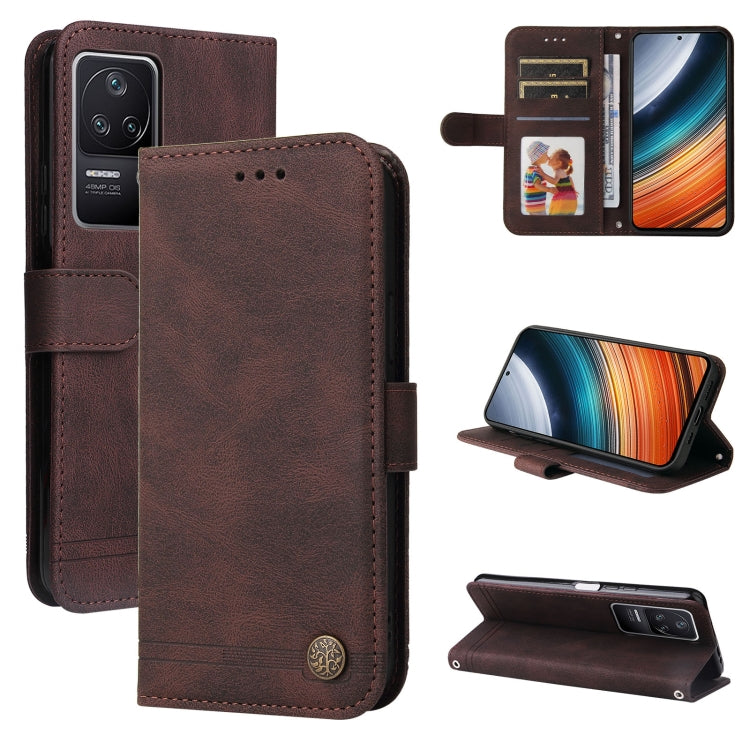 Custodia in pelle con bottone in metallo Skin Feel Life Tree, For Xiaomi Redmi K40S / Poco F4, For Xiaomi Redmi Note 11T Pro/Poco X4 GT