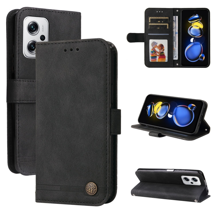 Custodia in pelle con bottone in metallo Skin Feel Life Tree, For Xiaomi Redmi K40S / Poco F4, For Xiaomi Redmi Note 11T Pro/Poco X4 GT