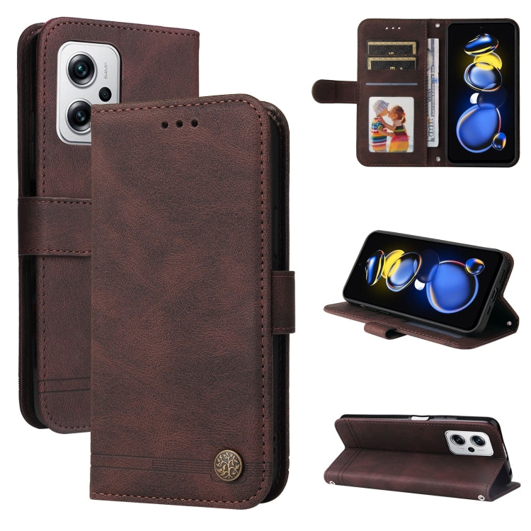 Custodia in pelle con bottone in metallo Skin Feel Life Tree, For Xiaomi Redmi K40S / Poco F4, For Xiaomi Redmi Note 11T Pro/Poco X4 GT