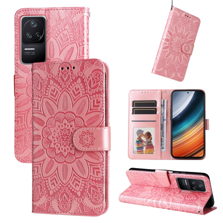 Custodia per telefono in pelle di girasole goffrata, For Xiaomi Redmi K40S / Poco F4, For Xiaomi Redmi Note 11T Pro/Poco X4 GT, For Infinix Hot 12, For Infinix Hot 12 Play