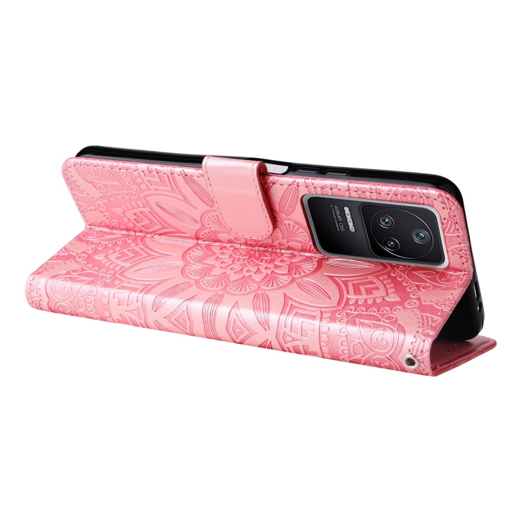 Custodia per telefono in pelle di girasole goffrata, For Xiaomi Redmi K40S / Poco F4, For Xiaomi Redmi Note 11T Pro/Poco X4 GT, For Infinix Hot 12, For Infinix Hot 12 Play