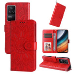 Custodia per telefono in pelle di girasole goffrata, For Xiaomi Redmi K40S / Poco F4, For Xiaomi Redmi Note 11T Pro/Poco X4 GT, For Infinix Hot 12, For Infinix Hot 12 Play