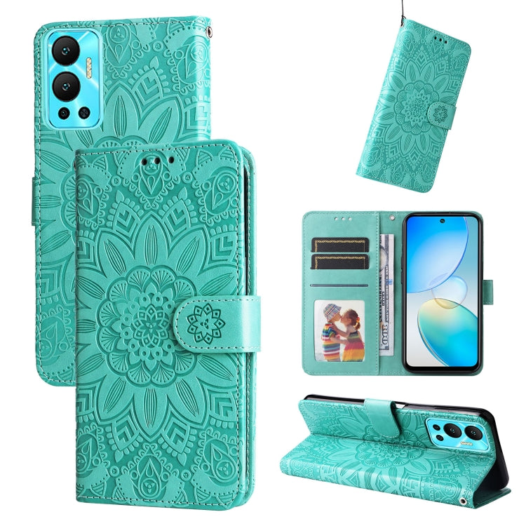 Custodia per telefono in pelle di girasole goffrata, For Xiaomi Redmi K40S / Poco F4, For Xiaomi Redmi Note 11T Pro/Poco X4 GT, For Infinix Hot 12, For Infinix Hot 12 Play
