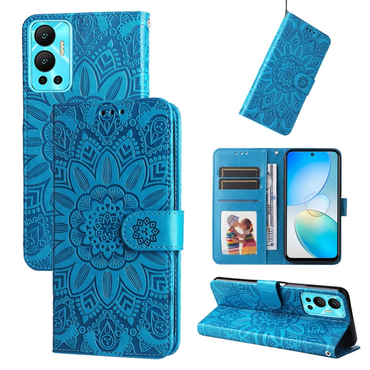 Custodia per telefono in pelle di girasole goffrata, For Xiaomi Redmi K40S / Poco F4, For Xiaomi Redmi Note 11T Pro/Poco X4 GT, For Infinix Hot 12, For Infinix Hot 12 Play