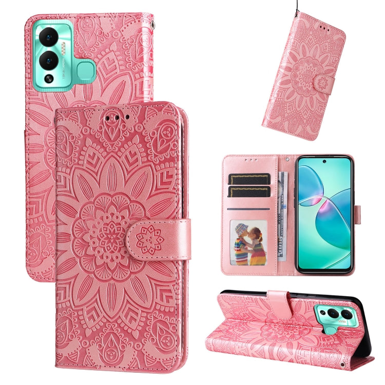 Custodia per telefono in pelle di girasole goffrata, For Xiaomi Redmi K40S / Poco F4, For Xiaomi Redmi Note 11T Pro/Poco X4 GT, For Infinix Hot 12, For Infinix Hot 12 Play