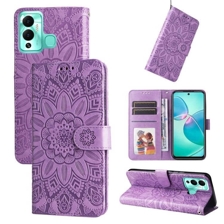 Custodia per telefono in pelle di girasole goffrata, For Xiaomi Redmi K40S / Poco F4, For Xiaomi Redmi Note 11T Pro/Poco X4 GT, For Infinix Hot 12, For Infinix Hot 12 Play