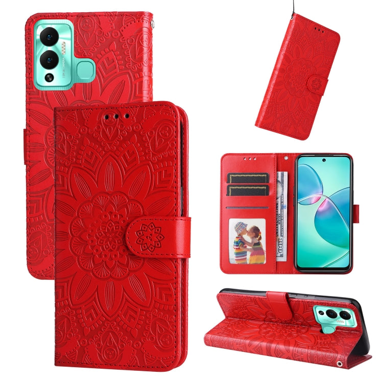 Custodia per telefono in pelle di girasole goffrata, For Xiaomi Redmi K40S / Poco F4, For Xiaomi Redmi Note 11T Pro/Poco X4 GT, For Infinix Hot 12, For Infinix Hot 12 Play