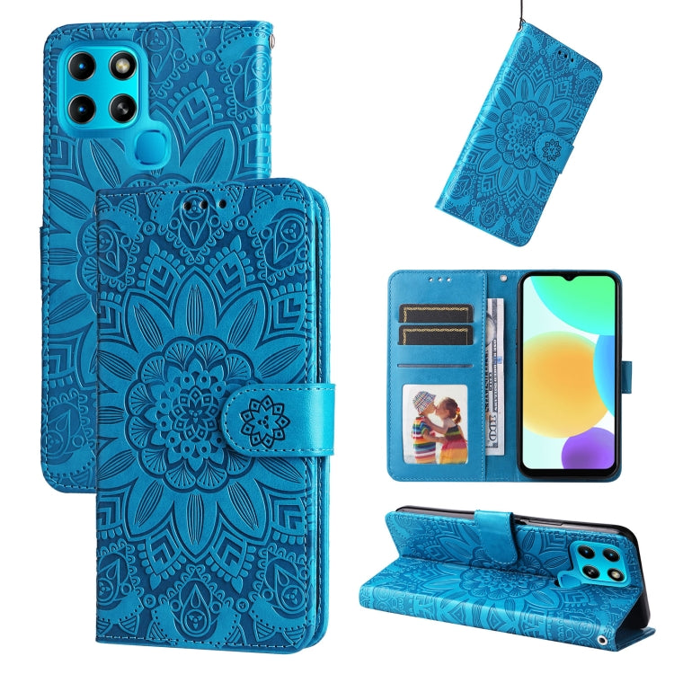 Custodia per telefono in pelle di girasole goffrata, For Infinix Smart 6