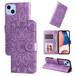 Custodia portafoglio in pelle goffrata per iPhone 14 Pro Max