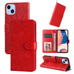 Custodia portafoglio in pelle goffrata per iPhone 14 Pro Max