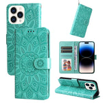 Custodia portafoglio in pelle goffrata per iPhone 14 Pro Max