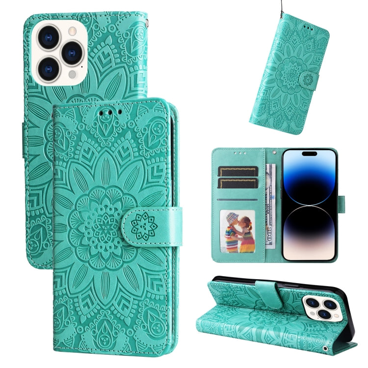 Custodia portafoglio in pelle goffrata per iPhone 14 Pro Max