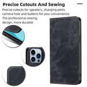 Custodia per telefono in pelle magnetica con spazzola antifurto, For iPhone 12, For iPhone 13, For iPhone 13 Pro, For iPhone 13 Pro Max