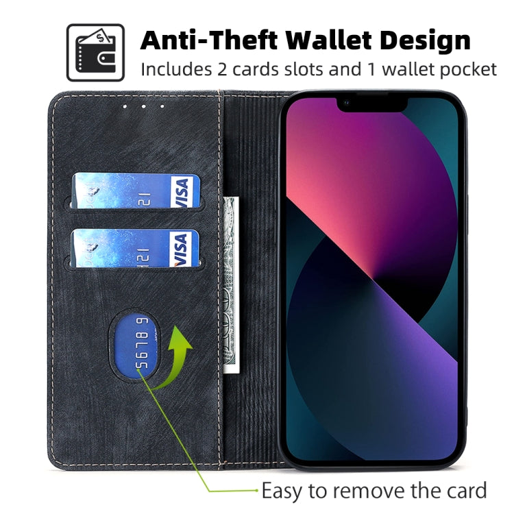 Custodia portafoglio in pelle con blocco RFID per iPhone 13 Pro M