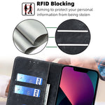 Custodia portafoglio in pelle con blocco RFID per iPhone 13 Pro M