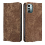 Custodia per telefono in pelle magnetica con spazzola antifurto, For Nokia G21/G11