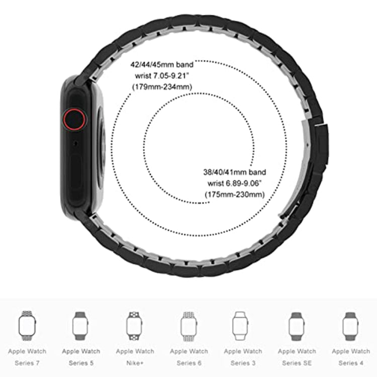 Cinturino per orologio in acciaio inossidabile a 5 sfere per la serie Apple Watch, 7 45mm / 6&SE&5&4 44mm / 3&2&1 42mm, 7 41mm / 6&SE&5&4 40mm / 3&2&1 38mm