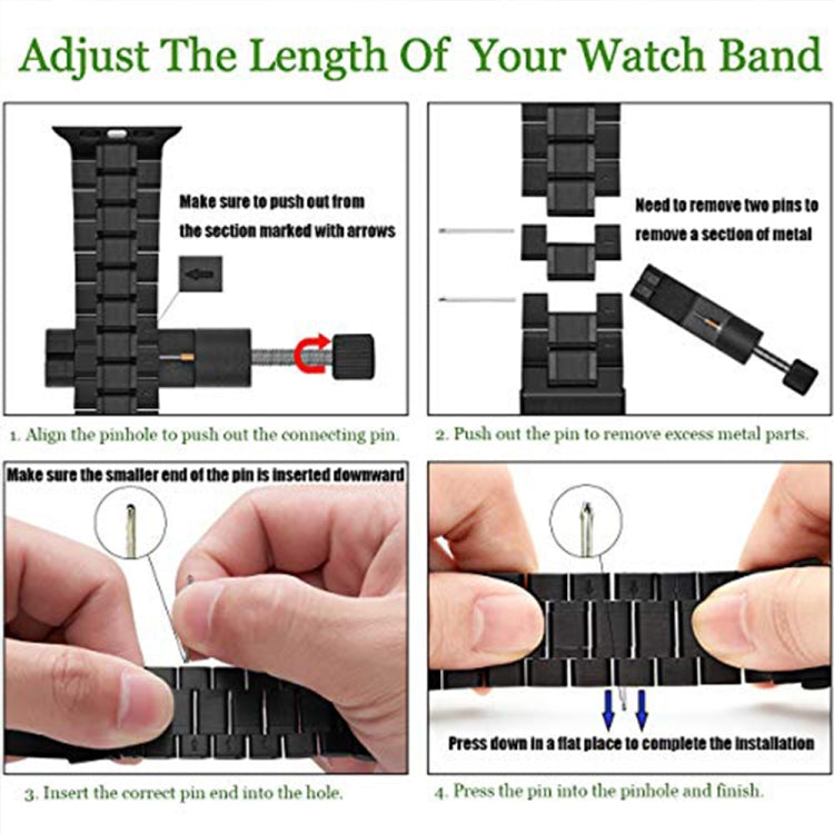 Cinturino per orologio in acciaio inossidabile a 5 sfere per la serie Apple Watch, 7 45mm / 6&SE&5&4 44mm / 3&2&1 42mm, 7 41mm / 6&SE&5&4 40mm / 3&2&1 38mm
