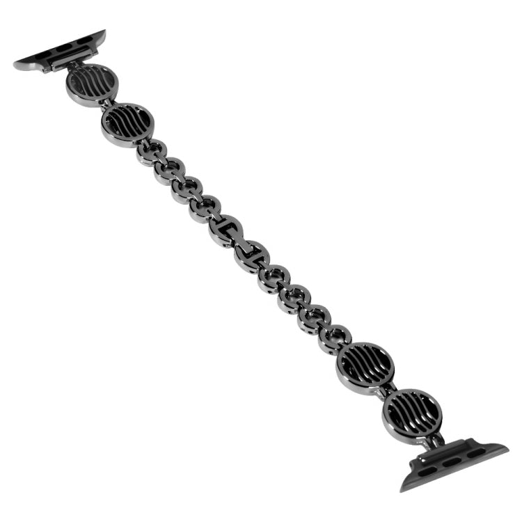 Cinturino in metallo con struttura in cristallo per la serie Apple Watch, 7 45mm / 6&SE&5&4 44mm / 3&2&1 42mm, 7 41mm / 6&SE&5&4 40mm / 3&2&1 38mm