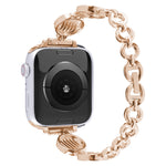 Cinturino in metallo con struttura in cristallo per la serie Apple Watch, 7 45mm / 6&SE&5&4 44mm / 3&2&1 42mm, 7 41mm / 6&SE&5&4 40mm / 3&2&1 38mm