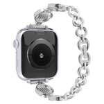Cinturino in metallo con struttura in cristallo per la serie Apple Watch, 7 45mm / 6&SE&5&4 44mm / 3&2&1 42mm, 7 41mm / 6&SE&5&4 40mm / 3&2&1 38mm