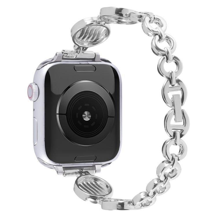 Cinturino in metallo con struttura in cristallo per la serie Apple Watch, 7 45mm / 6&SE&5&4 44mm / 3&2&1 42mm, 7 41mm / 6&SE&5&4 40mm / 3&2&1 38mm