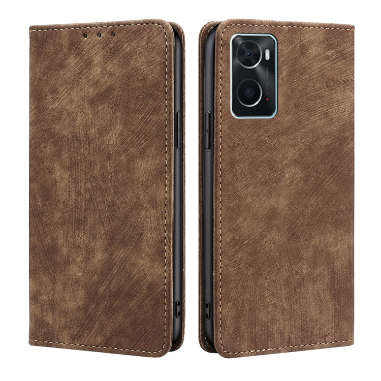 Custodia per telefono in pelle magnetica con spazzola antifurto RFID, For OPPO A36 4G/A76 4G Global, For OPPO Find X2, For OPPO Find X5, For OPPO K10 Pro 5G