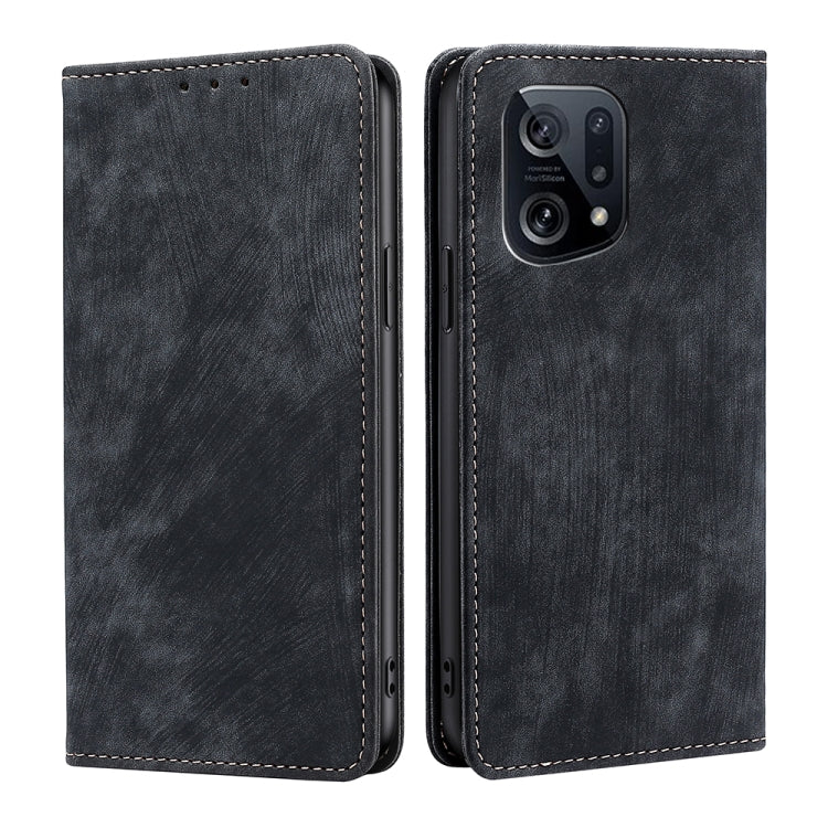 Custodia per telefono in pelle magnetica con spazzola antifurto RFID, For OPPO A36 4G/A76 4G Global, For OPPO Find X2, For OPPO Find X5, For OPPO K10 Pro 5G